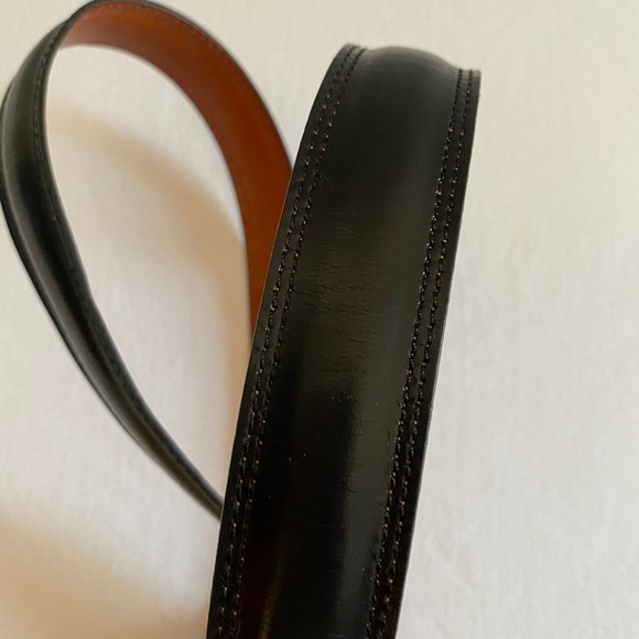Grant Thomas Mens Belt 42/105 Black Leather Handcrafted In America Double Stitch - Picture 6 of 12